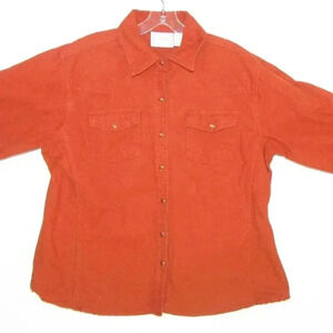cg | cg Woman's Long Sleeve Shirt (snap closures) size XL Dark Rustic Red